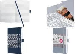 sigel Notizbuch Jolie Impress, Kunstleder, A6, grau 95 x 150 mm, liniert, 80 g/qm weißes Papier, grauer Kunst - 1 Stück (JN208)