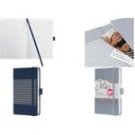 sigel Notizbuch Jolie Impress, Kunstleder, A6, grau 95 x 150 mm, liniert, 80 g/qm weißes Papier, grauer Kunst - 1 Stück (JN208)