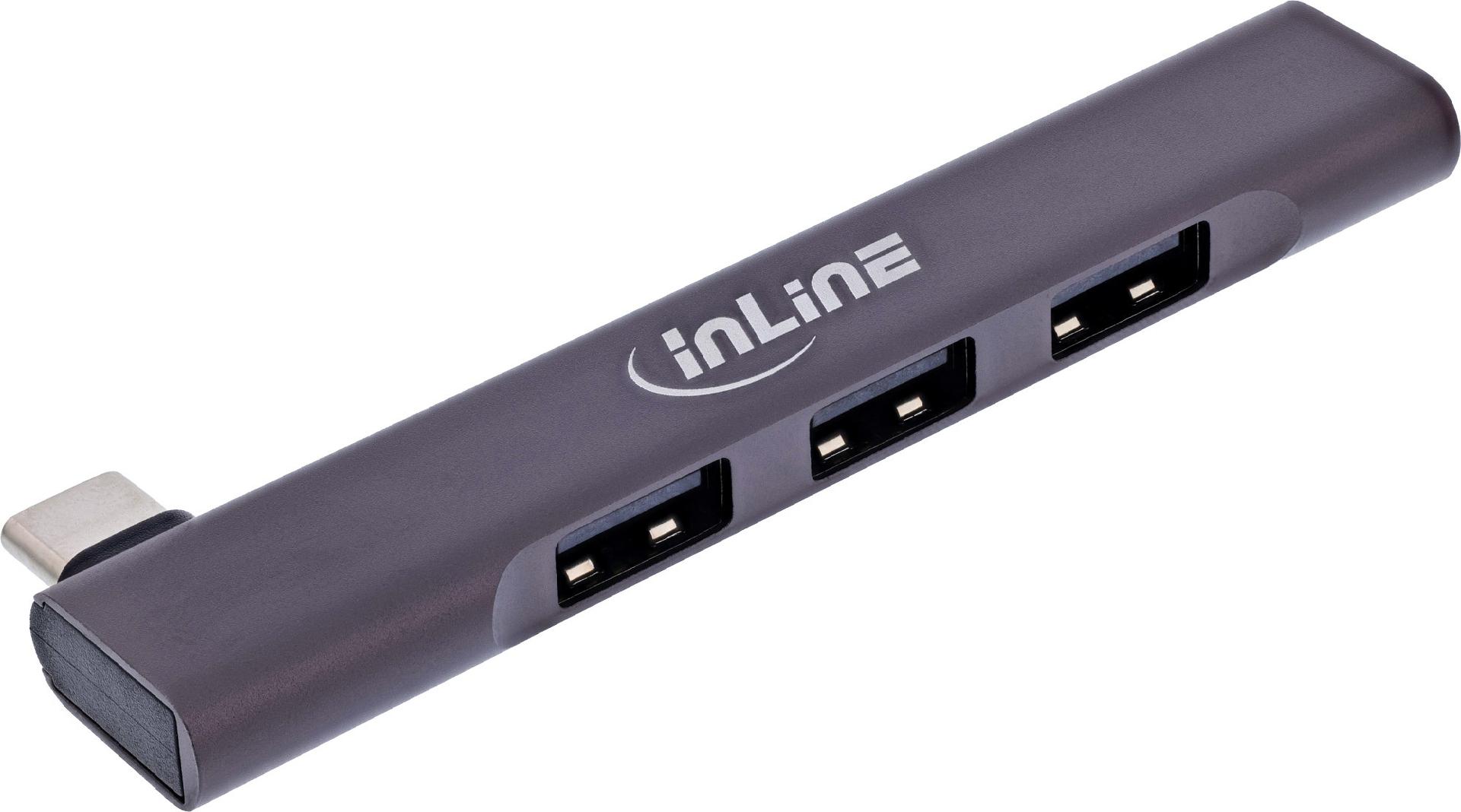 InLine Slim USB-C Hub 4-Port 1x USB 3.2 Gen 1 + 3x USB 2.0 Silber
