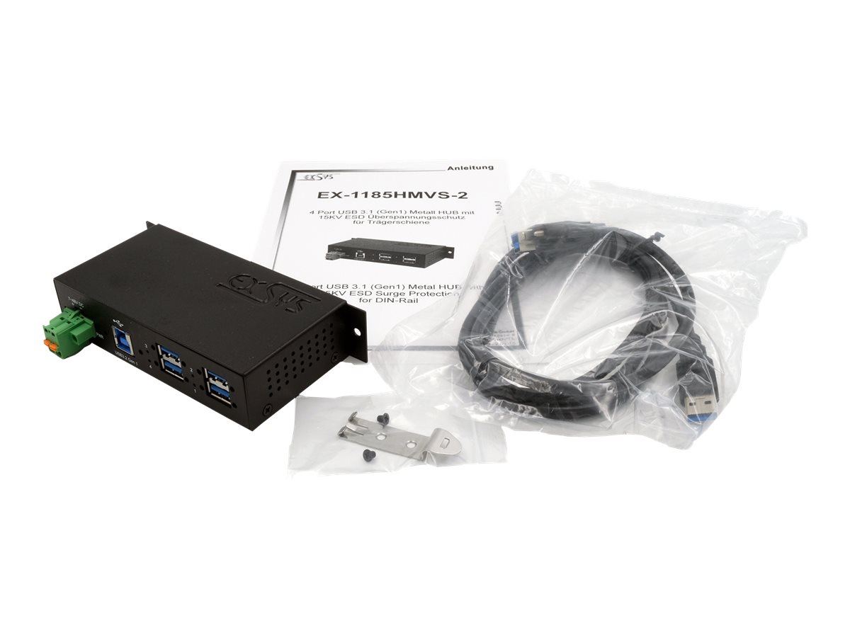 Exsys EX-1185HMVS-2 USB-Hub 4-Port Schwarz