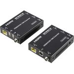 SpeaKa Professional SP-11562928 HDMI Extender Set PC-steuerbar 4K@60Hz 70m CAT6 Schwarz
