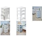 NHG Regal SEOUL mit 3 Ablagen aus PP, mit Rollen, weiß Material: aus recyceltem PP, passend für 2x Aufbewahrungsbox - 1 Stück (60290802)