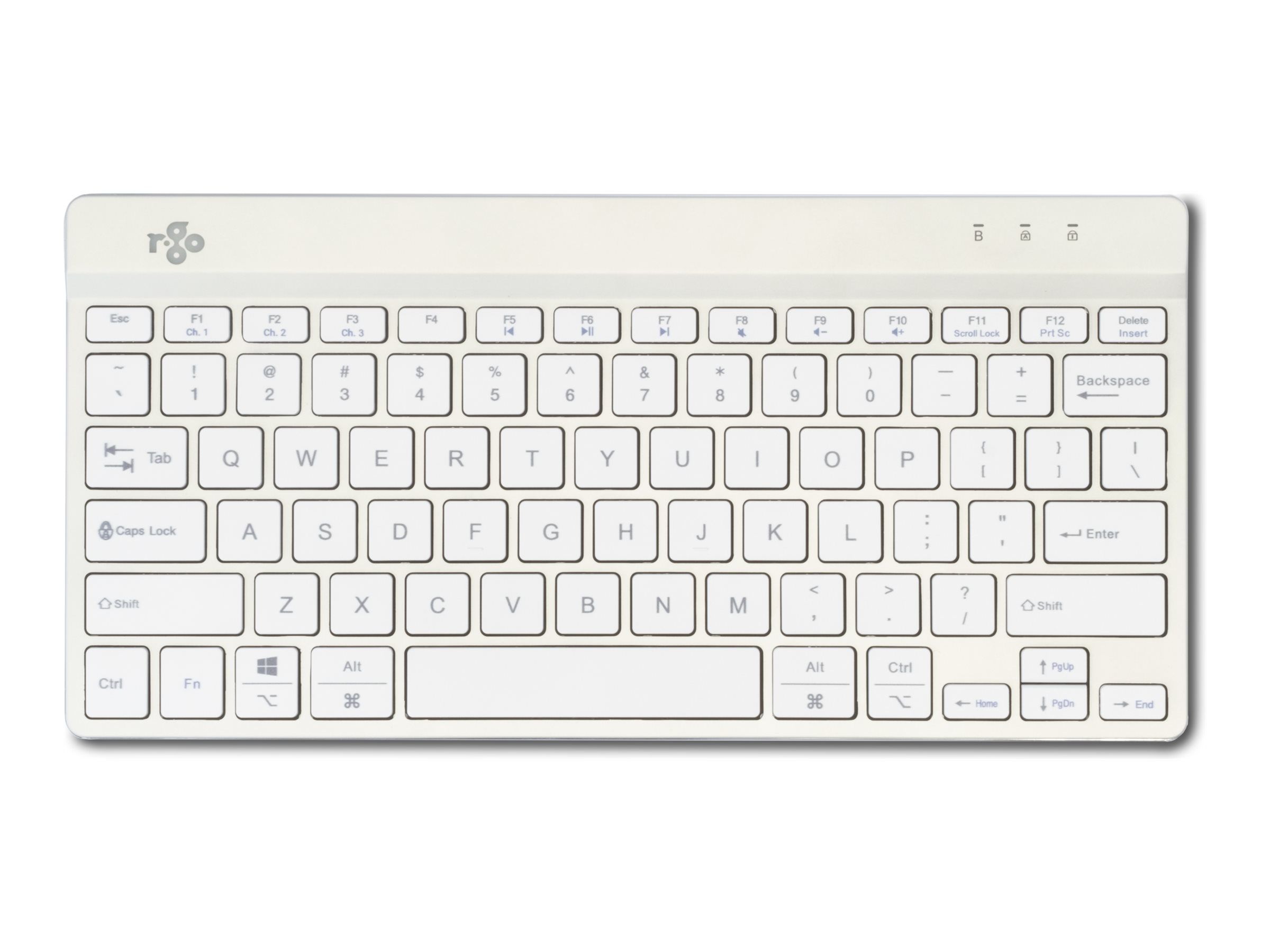 R-Go Tools Compact Break Kabellose Bluetooth-Tastatur QWERTY US Weiß
