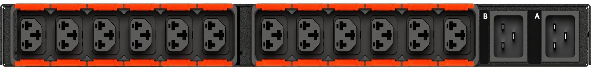 Vertiv Geist RTS, Monitored (Unit Level), 1U, input (2) IEC60320 C20 power inlet 100-240V 16A or 20A, combi outlets (12)C13 or C19 (VA4U21A0)