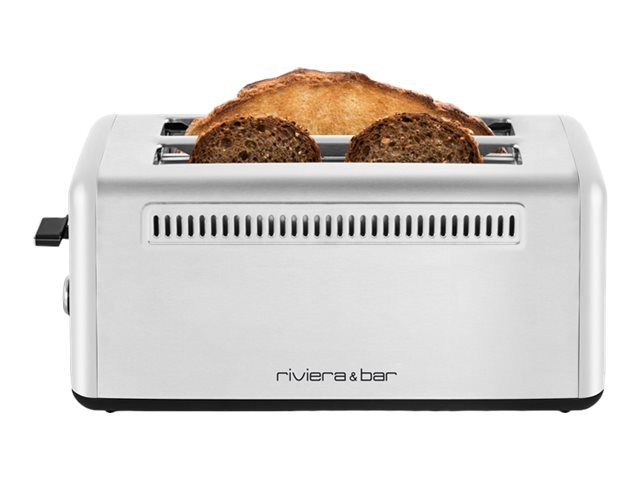 Riviera & Bar QGP480 Toaster 2 Schlitze XL Extralong Satin Stainless Steel