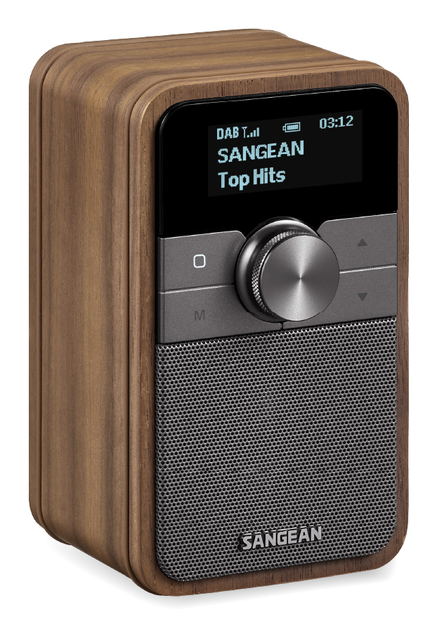 Sangean DDR-8 Tragbares DAB+/FM-Radio mit Bluetooth, OLED-Display und Echtholz-Nussbaum-Gehäuse, Walnuss