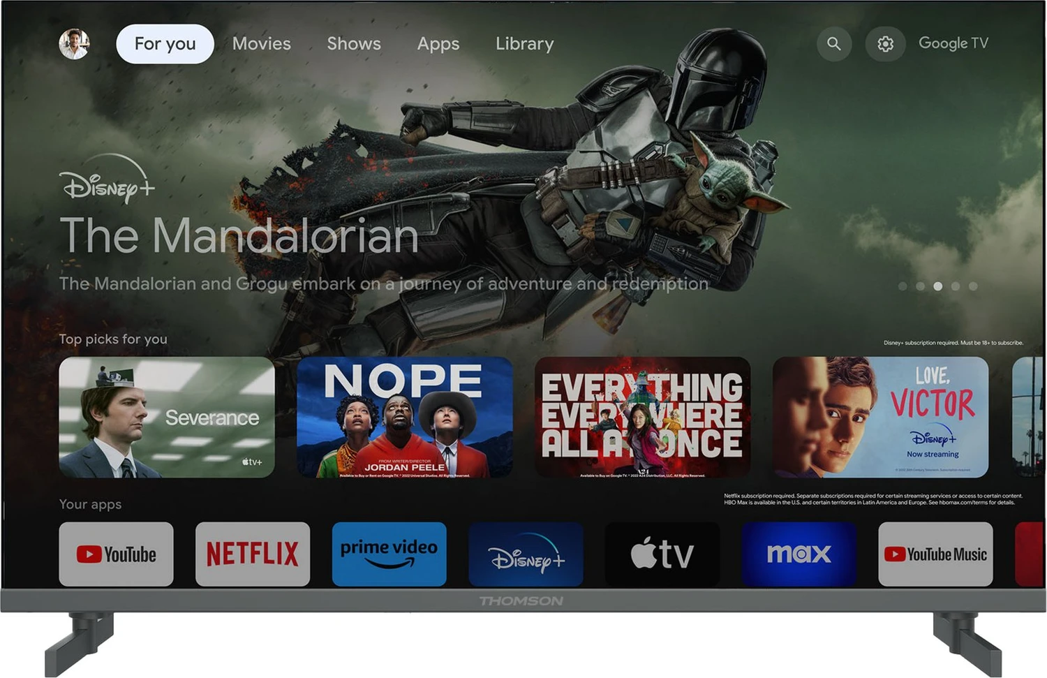 Thomson 164 cm LED-Fernseher, 65 Zoll, Auflösung: 3.840x2.160 Pixel, 4K Ultra HD, H.265 HEVC, QLED-T (65QG4S14)