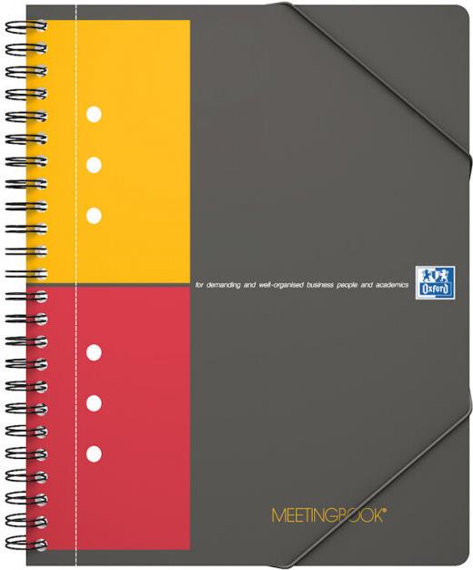 Oxford International MEETINGBOOK Collegeblock A5 kariert Grau