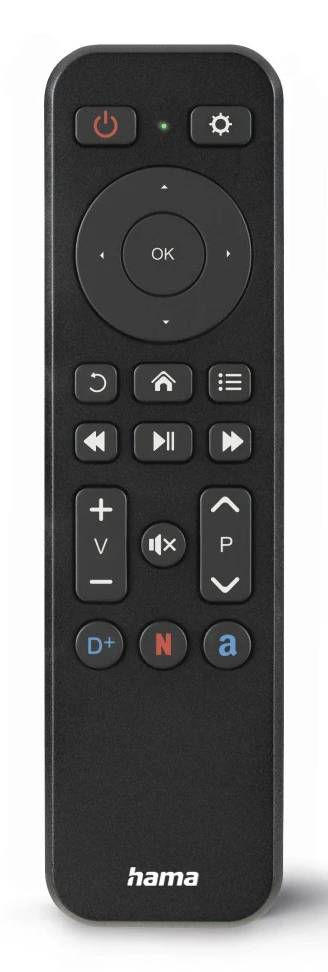 Hama Fernbedienung 00221050 programmierbar TV Netflix Prime Video Disney+ Schwarz