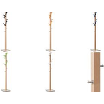 PAPERFLOW Garderobenständer "easyCloth", aus Holz, weiß Ständer: buche, 6 farbige Haken: weiß, Massivholz und - 1 Stück (PEC.13)