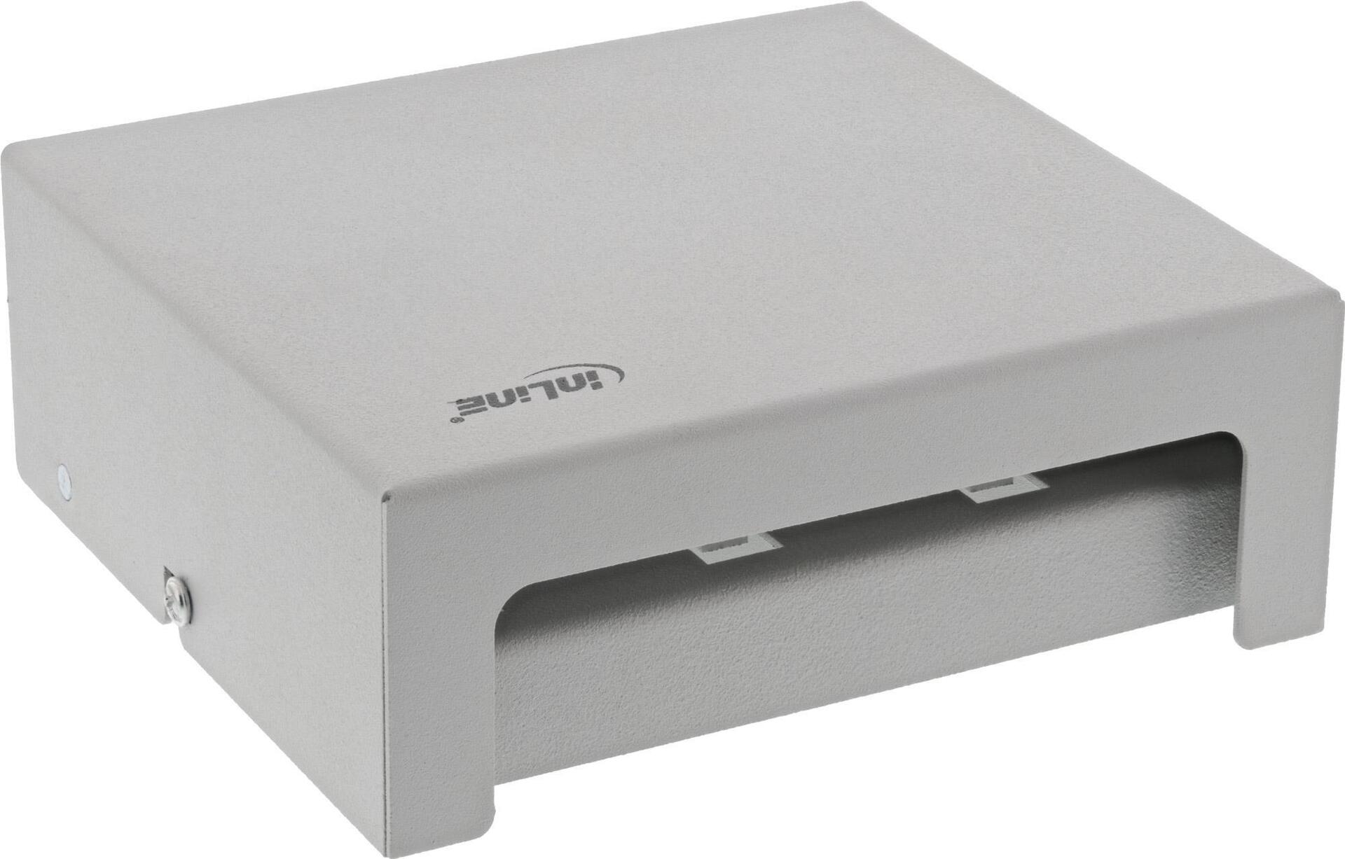 InLine® Patchfeld-Dose Aufputz für 6x Keystone RJ45, Metall, lichtgrau RAL7035 (76266)