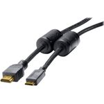 Mini HDMI Kabel, High Speed HDMI, vergoldet, HDMI St. A / HDMI Mini St. C, 2,0 m Hochwertiges Anschlusskabel zur Übertragung von digitalen Monitor- und TV-Signalen (128271)
