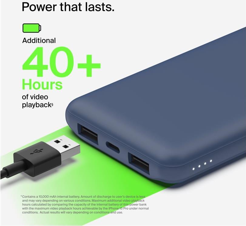 Belkin BoostCharge BPB011BTBL Powerbank 10000 mAh 18 W Blau