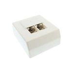 InLine® Cat.5e Anschlußdose, AP 2x RJ45 Buchse, weiß RAL 9010 (74202)