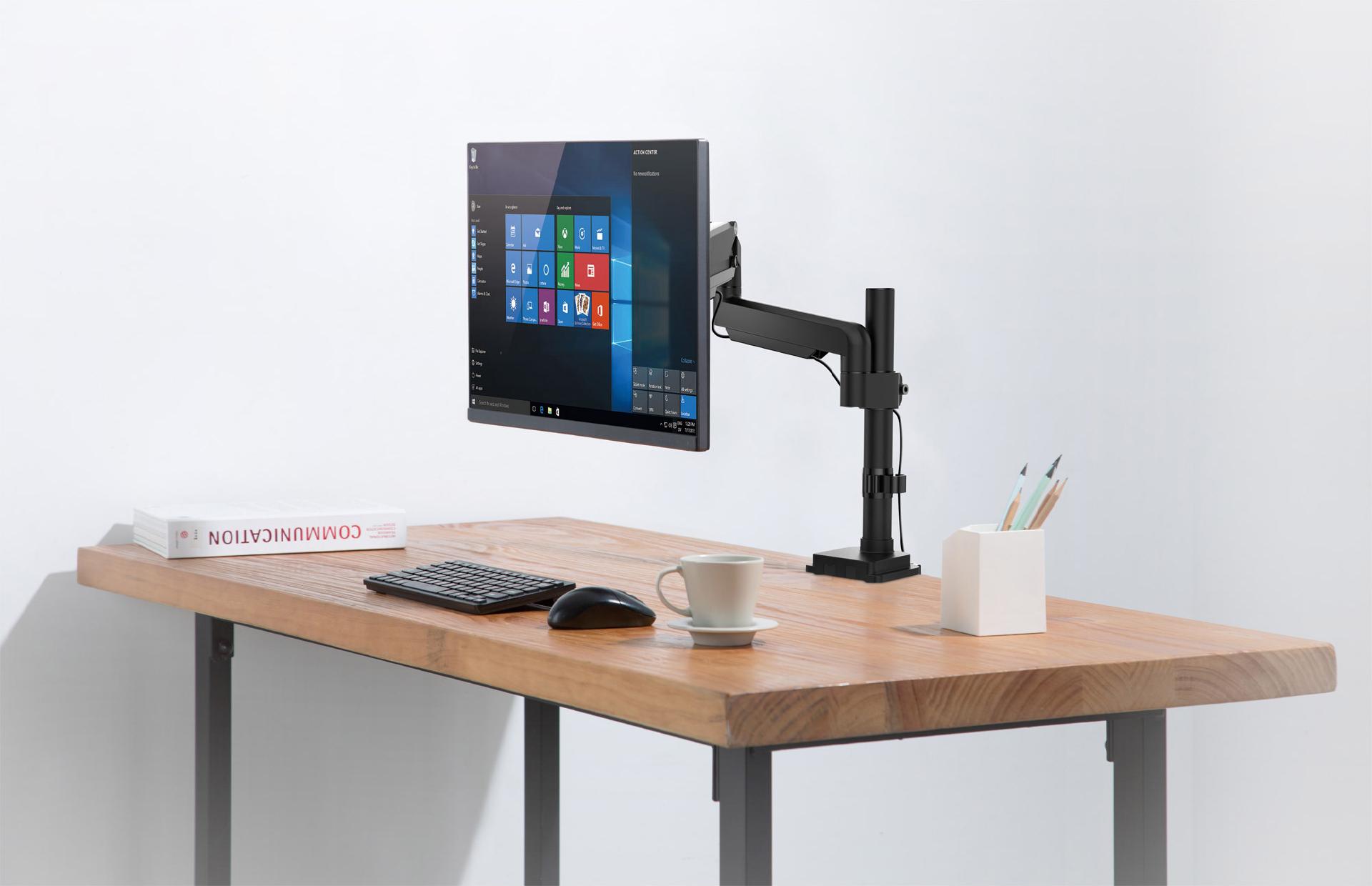 InLine 23159B Monitor-Tischhalterung mit Lifter, beweglich, bis 32", max. 9 kg, Schwarz