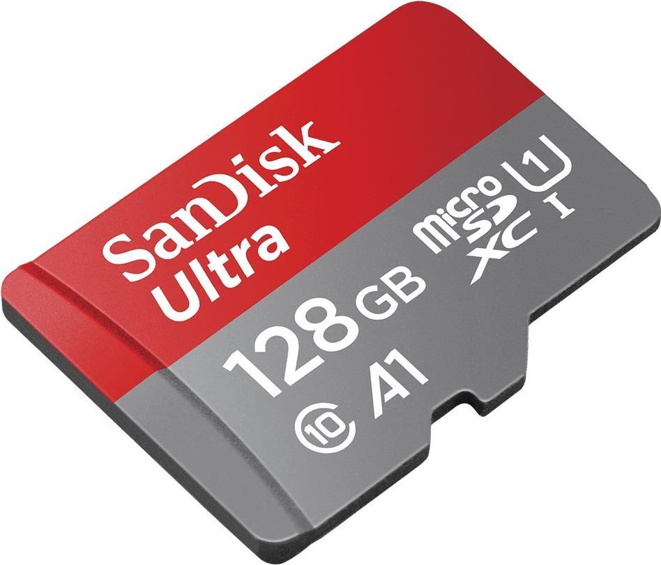 SanDisk Ultra Flash-Speicherkarte (microSDXC-an-SD-Adapter inbegriffen) (SDSQUAB-128G-GN6FA)