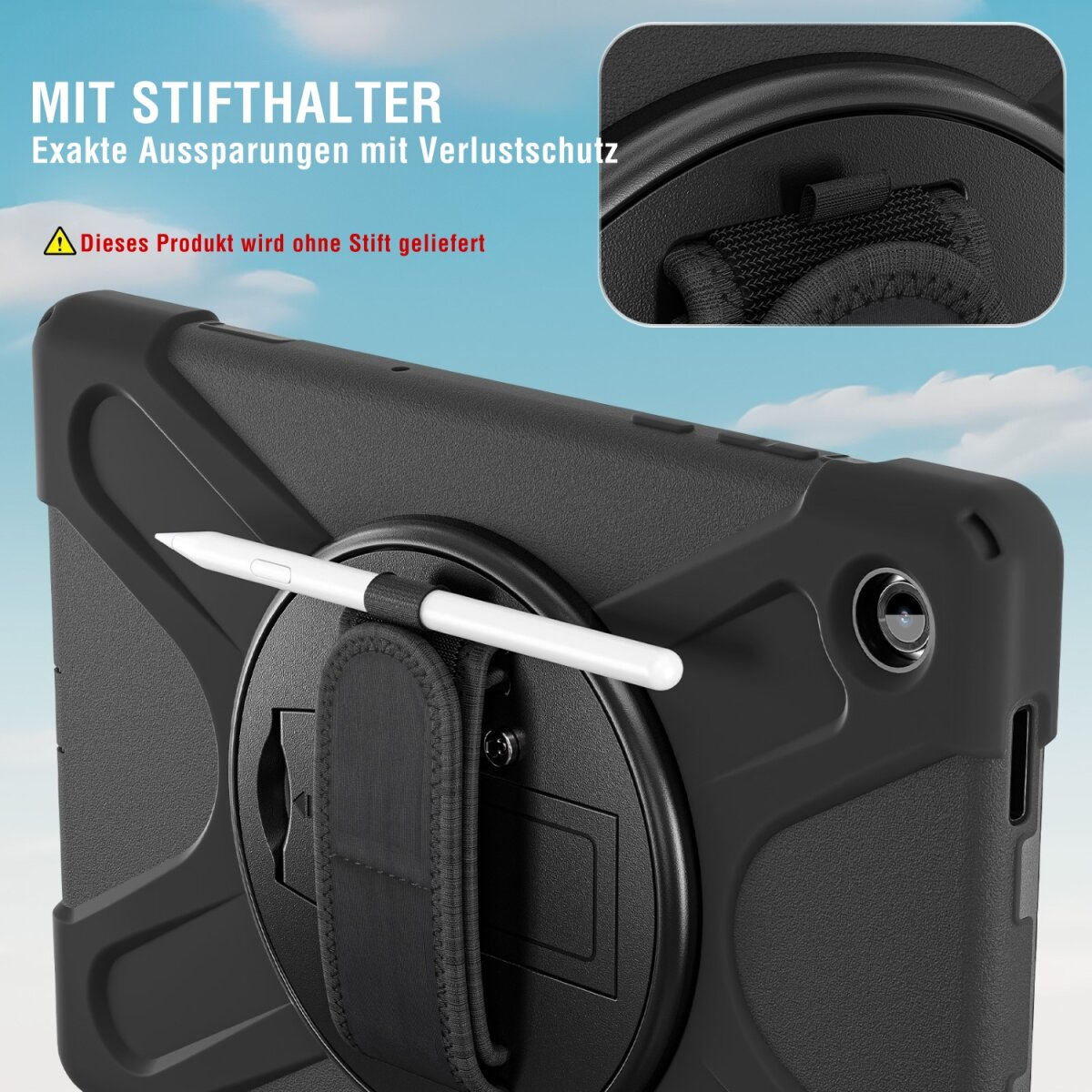 4smarts Rugged Case Grip für Samsung Galaxy Tab A11+ Schwarz