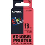 Schriftband für CASIO Label Printer, 18 mm breit, 8 m lang schwarz auf rot (IR-18RD)
