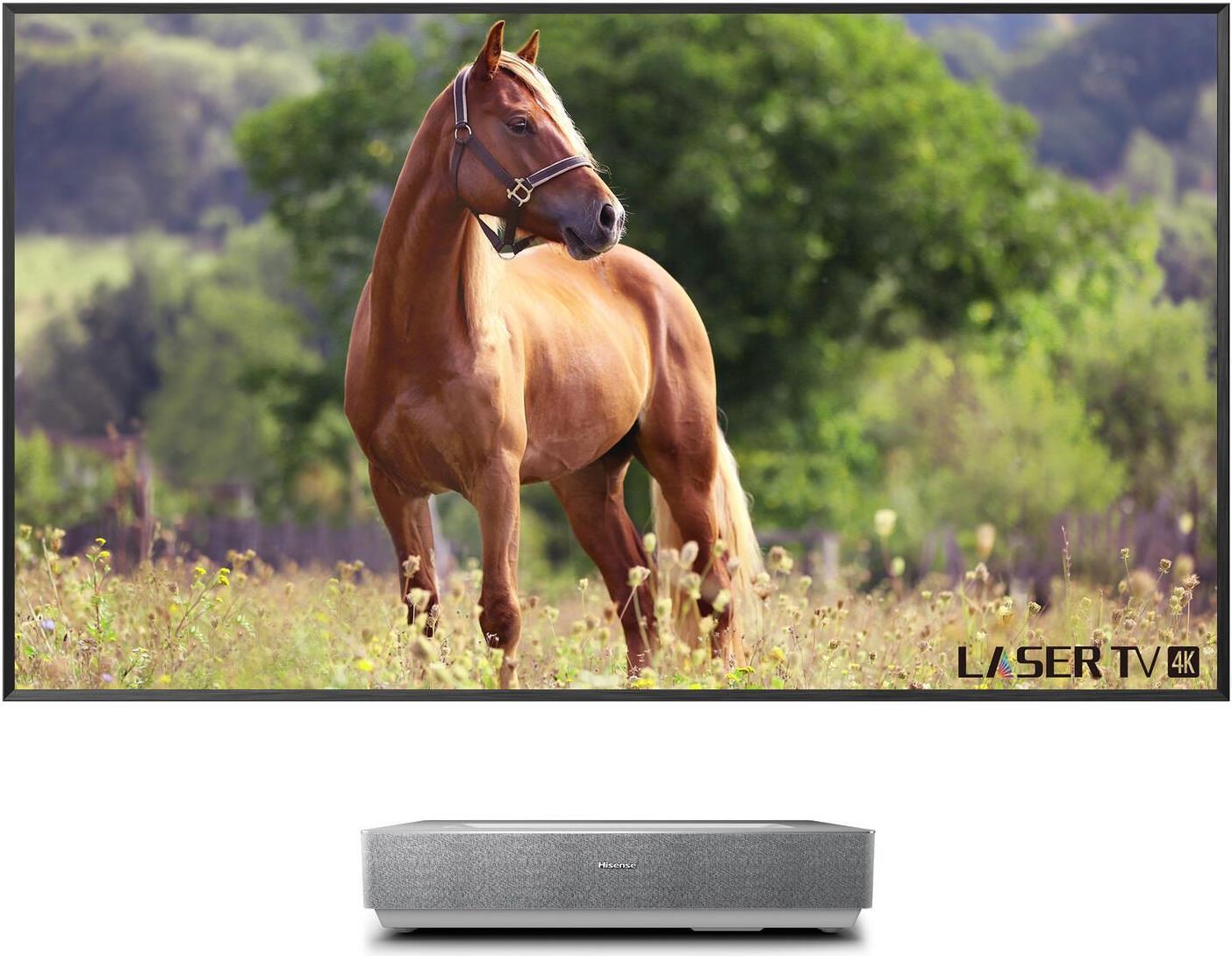 Hisense 100L5HD Laser TV Ultrakurzdistanz Beamer 2.600 Lumen (inkl. ALR Daylightscreen 254,00cm (100") 254cm , HDR+,4k Ultra HD) (100L5HD)