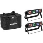 EUROLITE Set 2x LED Silent Bar 16x4W RGB/WW + Soft-Bag (20001020)