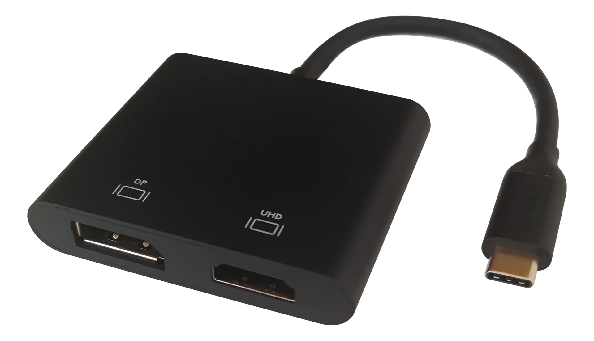 Deltaco USBC-HDDP Videokabel-Adapter 0,1 m USB Typ-C HDMI + DisplayPort Schwarz
