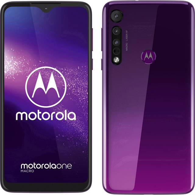 Motorola one Macro 15,8 cm (6.2" ) 4 GB 64 GB Hybride Dual-SIM 4G USB Typ-C Violett Android 9.0 4000 mAh (PAGS0016DE)