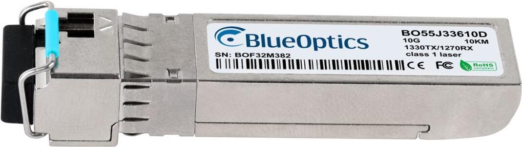 Allied Telesis AT-SP10BD10/I-13 kompatibler BlueOptics© SFP+ Bidi Transceiver für Singlemode 10 Gigabit Highspeed Datenübertragungen in Glasfaser Netzwerken. Unterstützt 10 Gigabit Ethernet, Fibre Channel oder SONET/SDH Anwendungen in Switchen, Routern, S (AT-SP10BD10/I-13-BO)