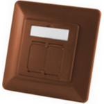 S/CONN Quality Universal Abdeckrahmen 2 fach für Netzwerkdosen in braun (16674281BR)