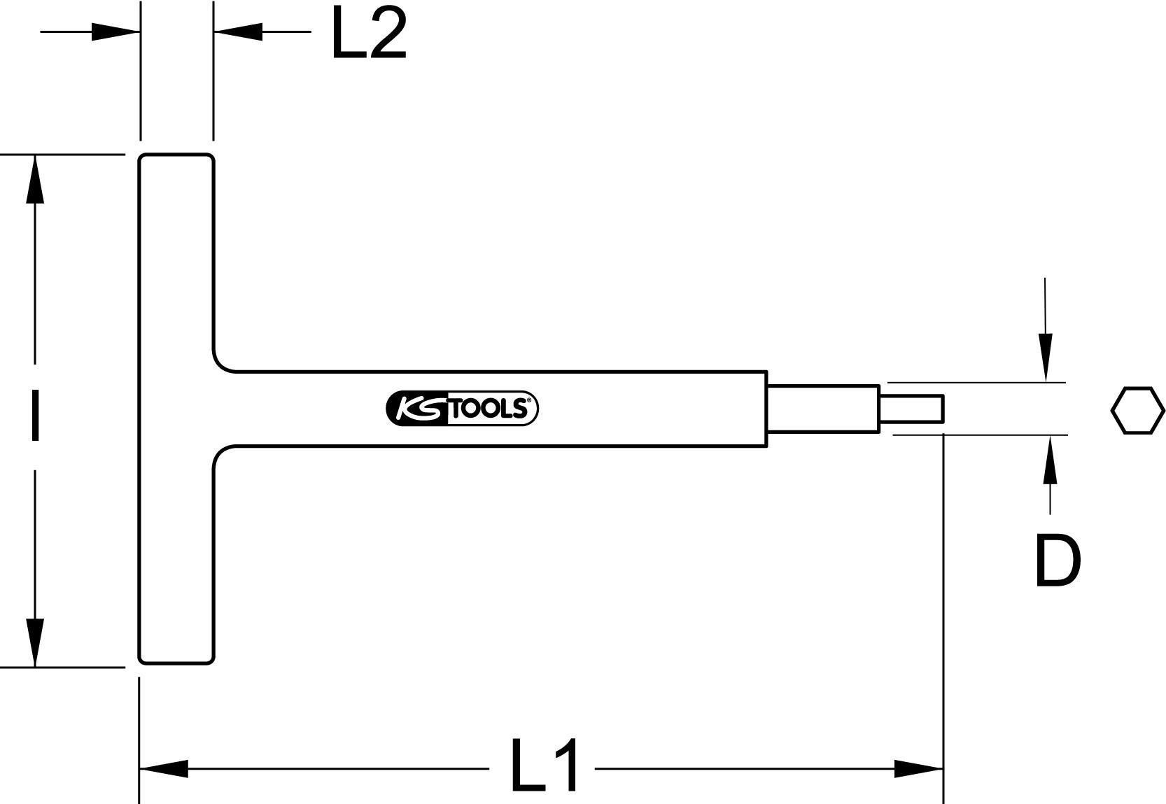 KS TOOLS Isolierter T-Griff-Stiftschlüssel, 4x120mm (117.1673)