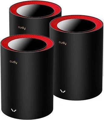 Cudy M3000 3-Pack Dual-Band (2,4 GHz/5 GHz) Wi-Fi 6 (802.11ax) Schwarz - Rot 1 Intern (M3000(3-PACK))