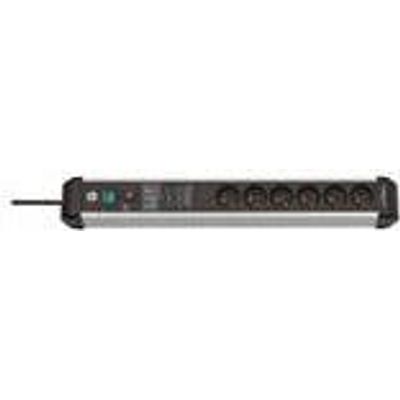 Brennenstuhl Premium Protect-Line PDU, 6 sockets, 3m, Silver/black, with switch and surge protection (1391014600)