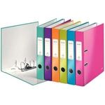 LEITZ Ordner WOW, 180 Grad, DIN A4, 50 mm, farbig sortiert Einband aus Graupappe, innen und außen mit laminiertem - 10 Stück (1006-10-99)