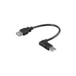 Wentronic Goobay USB 2.0 Hi-Speed Verlängerungskabel, Schwarz, 0.15 m - USB 2.0-Buchse (Typ A) > USB 2.0-Stecker (Typ A) 90° (95704)