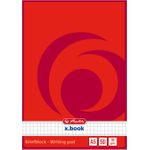 herlitz Briefblock X-Book, A5, ungelocht, 50 Blatt, kariert 70 g-qm, holzfrei, kopfgeleimt, mit Deckblatt, stabiler - 1 Stück (717538)