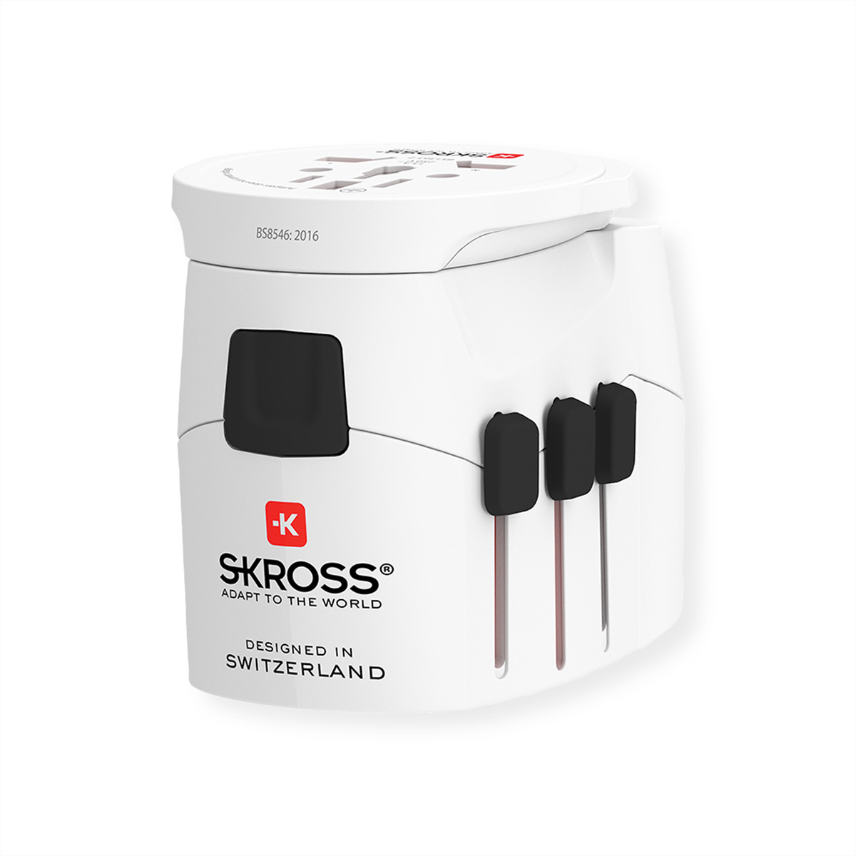 SKROSS PRO Light USB - World Reiseadapter 2x USB Typ A B C G I J L N Weiß