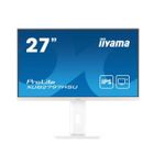 iiyama ProLite XUB2797HSU 27" Full HD IPS Display weiß 68.5cm (27"), 1920 x 1080 IPS 100Hz, 1ms, HDMI, DisplayPort, Lautsprecher 2x 2W, VESA 100 x 100, höhenverstellbar, neigbar, Pivot, drehbar, EEK: E (22kWh/1000h, 69cm), 2x USB3.2 Gen1 Hub [Energieklasse E] (XUB2797HSU-W2)