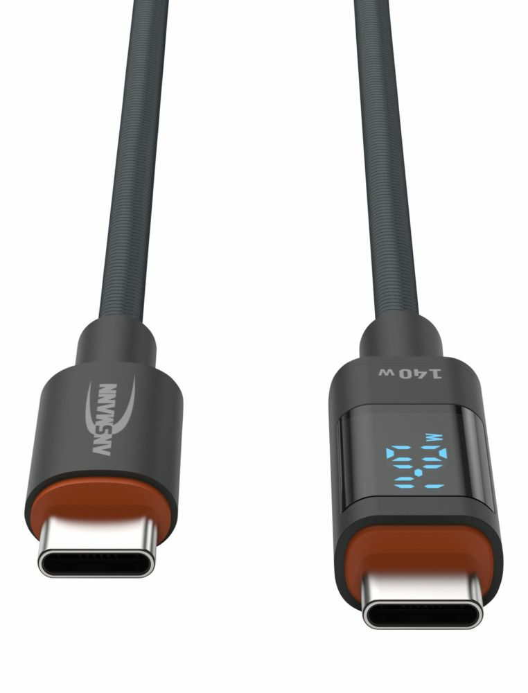 Ansmann USB-C auf USB-C Ladekabel 140W 1,2 m Anthrazit
