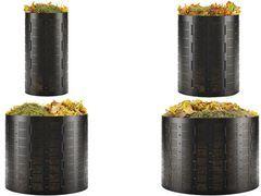 Bradas Kompostbehälter, 400 Liter, aus HDPE, schwarz Durchmesser verstellbar bis max. 750 mm, Höhe: 900 mm, - 1 Stück (TQ-K09075BOX)