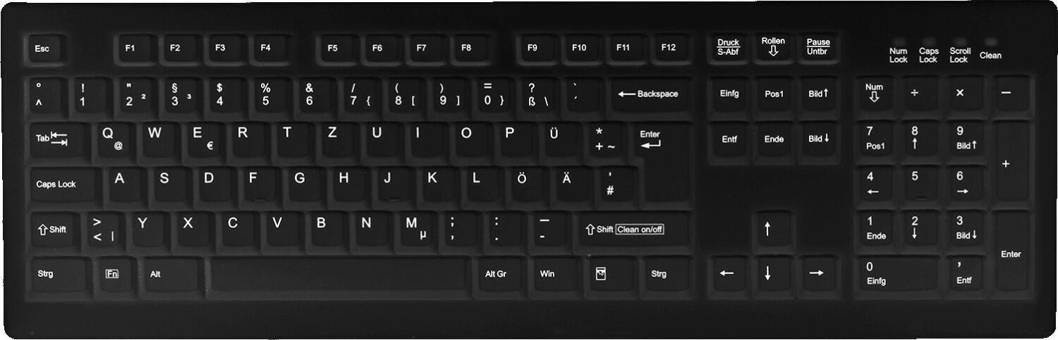 Active Key MedicalKey AK-C8100 kabelgebundene Tastatur USB QWERTZ Schwarz