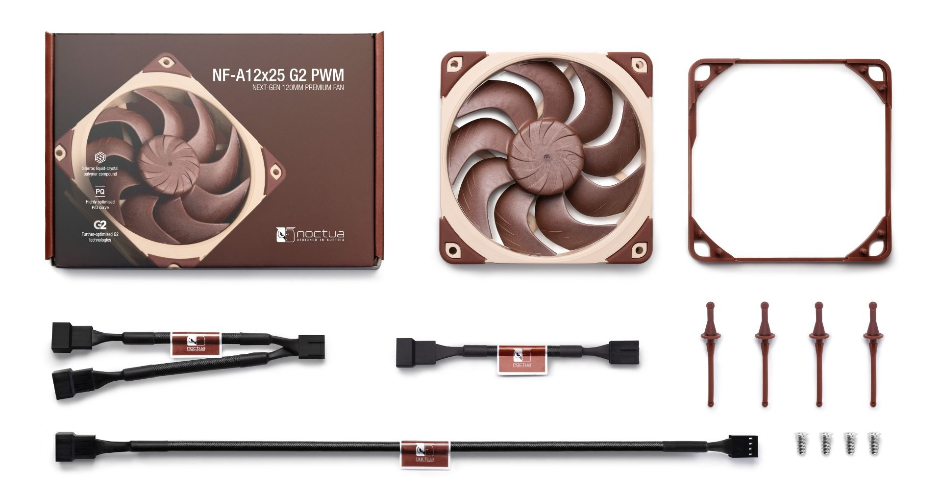 Noctua NF-A12x25 G2 PWM Gehäuselüfter 120 mm Beige, Braun