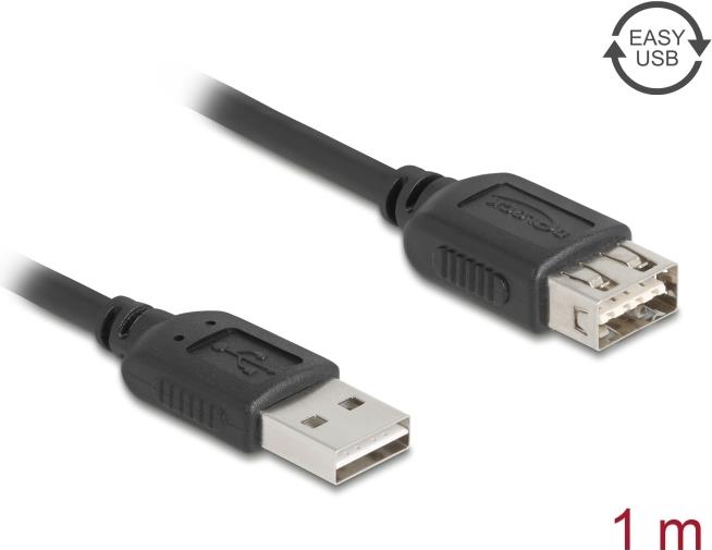 Delock USB 2.0 Verlängerungskabel EASY Typ-A Stecker zu Buchse 1 m (81512)