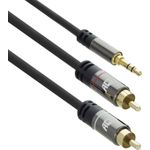 ACT 5 meters High Quality audio connection cable 1x 3.5mm stereo jack male - 2x RCA male (AC3607)