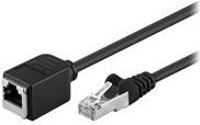Goobay CAT 5e Verlängerungskabel F/UTP, Schwarz, 1.5 m - Kupfermaterial, RJ45-Stecker (8P8C) <=> RJ45-Buchse (8P8C) (73387)