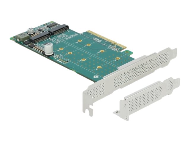 Delock PCI Express x8 Karte zu 2x intern NVMe M.2 Key M – Bifurcation, PCIe 4.0 x8, Low Profile
