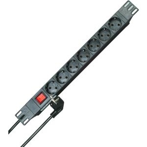 Kopp Steckdosenleiste 48,30cm (19")  7fach Schwarz Schutzkontakt 930705011 (930705011)