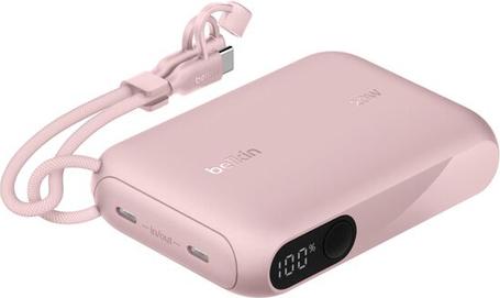 Belkin Powerbank mit Display 20W 10.000 mAh USB-C rosa BPB027HQPK