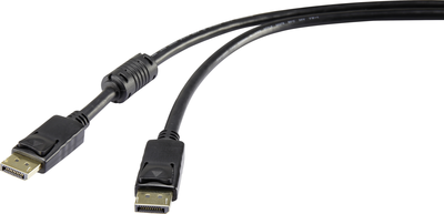 Renkforce DisplayPort Anschlusskabel DisplayPort Stecker 5.00 m Schwarz RF-5234036 vergoldete Steckkontakte, mit Ferritkern DisplayPort-Kabel (RF-5234036)