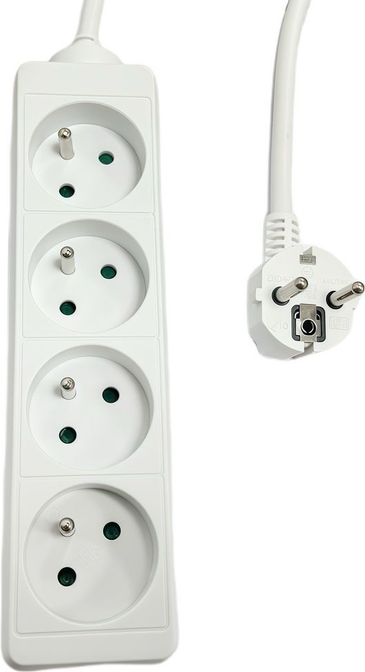 MicroConnect 4-way Power Strip FR Type E White - Steckdosenleiste (MC-PS040150FRW)