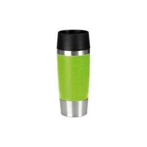 emsa Isolierbecher TRAVEL MUG, 0,36 L., Manschette limette hochwertiger, vakuumisolierter Edelstahlkörper, spül- - 1 Stück (513548)