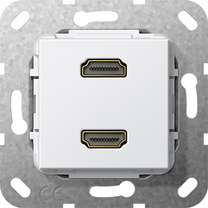 GIRA 4846929. Buchsen-Typ: 2 x HDMI. Produktfarbe: Weiß (4846929)
